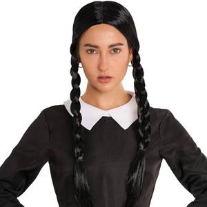 lot 2138 image: Scary Girl or Indian Girl Wig, Wednesday, Pocahontas, Braided Black Wig, High Fashion Quality Hair Wigs For Women Braided Wigs Halloween Costume Wig, Halloween Wigs