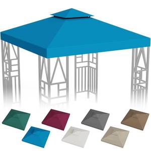 lot 2141 image: Gazebo Canopy Replacement 10x10ft Outdoor Shelter for Smaller Top Double Tiered Canopy Cover (Blue)