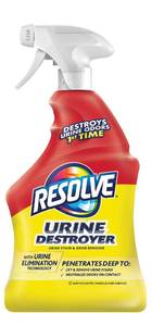 lot 2152 image: Resolve Urine Destroyer Spray �� Pet Stain and Odor Remover, Carpet Cleaner Solution for Cat and Dog Urine, 32 Fl Oz