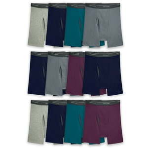 lot 2167 image: Fruit of the Loom Men s CoolZone Fly Boxer Briefs  12 Pack  Sizes S-XL
