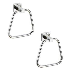 lot 2201 image: Chrome Towel Ring for Bathroom 2 Pack, Kitchen Bath Towel Holder Hangers Wall Mount Heavy Duty Stainless Steel