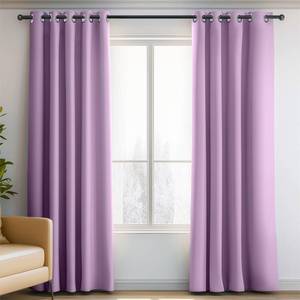 lot 2208 image: ORINOVA Purple Thermal Insulated Blackout Room Darkening Curtains 72 Inches Long for Bedroom Grommet Curtains 42x72 Inches Long for Living Room 2 Panels