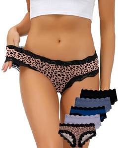 lot 2223 image: ADOVAKKER Womens Underwear Low Rise Lady Micro Smooth Breathable Briefs Hipster Panties Multipack Printing J-L