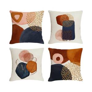 lot 2228 image: Jartinle Burnt Orange Abstract Throw Pillow Covers 18x18 Set of 4 Mid Century Modern Pillow Covers Geometric Minimalist Decor for Couch Home Decor