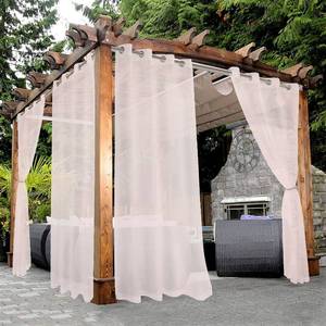 lot 2238 image: BONZER Sheer Outdoor Curtains for Patio Waterproof - 2 Panels Grommet Indoor Voile Curtains for Living Room, Bedroom, Porch, Pergola, Cabana, 54 x 108 inch, Blush