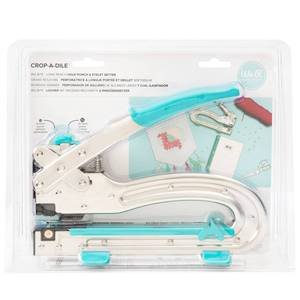 lot 5211 image: We R Memory Keepers Crop-A-Dile 2 - Big Bite Blue, Heavy Duty Single Hole Punch and Eyelet Grommet Setter with Ergonomical Grip, 18 or 316 inch Hole Puncher
