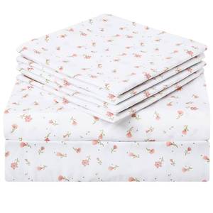 lot 5234 image: HOMEIDEAS 6 Piece Printed Full Size Bed Sheets, Extra Soft Brushed Microfiber 1800 Bedding Pattern Sheets, Deep Pocket, Wrinkle & Fade Free, Pink Floral