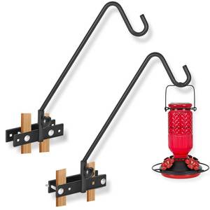 lot 5244 image: FEED GARDEN Upgraded 2 Pack 13.5 Inch Deck Hooks for Railing, Adjustable Deck Hangers, 360 Degree Swivel, for Hang Humming Bird Feeders,Lanterns, Wind Chimes, Flower Basket and Suet Baskets