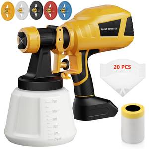 lot 5260 image: Cordless Paint Sprayer - Compatible with Dewalt 20V Battery (Tool Only), Paint Spray Gun with 3 Spray Patterns & 5 Nozzles, 1200ml Tank, 700mlmin, Easy for Fence, Furniture, Cabinets, Doors