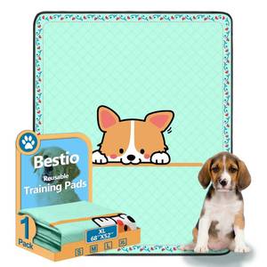 lot 5272 image: Bestio Washable Extra Size 68 x 52 Pee Pads for Dogs, 1 Pack Thick Heavy-Absorbency Reusable Dog Pads for Puppy Playpen, Crate, Whelping Box, Potty Training