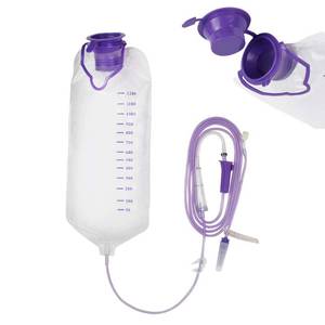 lot 6320 image: Denshine 1200ML Enteral Delivery Gravity Bag Set, Disposable Enteral Nutrition Bag, Gravity Feeding Bag - Large Bore
