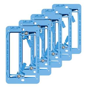lot 6326 image: VCE Low Voltage Mounting Bracket Single Gang Wall Plate, Flush Low Voltage Box for Network, HDMI, Coaxial, Speaker, Telephone Cables, Blue, 5 Pack