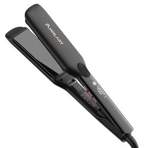 lot 6340 image: Annlary 1.75 Inch Hair Straightener, Professional Titanium Plate with Ceramic Coating Ionic Dual Voltage Flat Iron with Anti-Iron Silicone for Less Frizz, Shinier & Smoother Hair