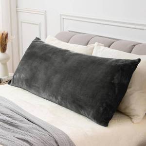 lot 6345 image: BEDELITE Body Pillow Cover with Zipper Closure, Super Soft and Cozy Fuzzy Fleece Pillowcase 20 x 54 Inches, Luxury Fluffy Plush Long Body Pillow Pillowcase for All Seasons(Dark Gray)