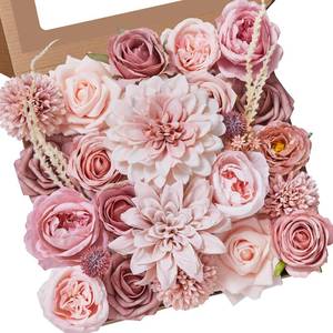 lot 6352 image: Alecono Artificial Flowers, Dusty Pink Silk Fake Flowers for DIY Wedding Bridal Bouquets, Wedding Cake Flowers for Table Centerpieces Baby Shower Birthday Party Home Decorations