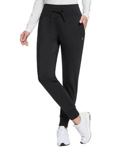 lot 6362 image: baleaf Womens Petite Fleece Lined Pants Waterproof Joggers Sweatpants High Waisted Leggings Travel Hiking Running Cold Warm Black L