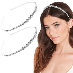 lot 6372 image: Ipetboom 2pcs hinestone Headband Girl Bridal Wedding Headband, Crystal Headpiece Little Girls Kids Crown Tiara Hair Accessories For Women Girls Bridesmaid Party Supplies