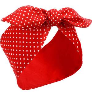 lot 6379 image: Hicarer Red Polka Dot Bow Headbands Cute Bandana Headbands Retro 50s Hair Accessories Vintage Hair Accessories for Women (Small Dots)