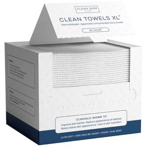 lot 6382 image: Clean Skin Club Clean Towels XL��, 100% USDA Biobased Face Towel, Disposable Face Towelette, Eczema Association Accepted, Makeup Remover Dry Wipes, Ultra Soft, 50 Ct, 1 Pack