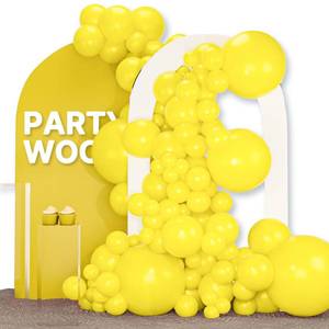 lot 6412 image: PartyWoo Yellow Balloons 120 pcs Different Sizes of 18 12 10 5 Inch Matte Light Yellow Latex Balloon Arch Kit Garland for Easter Bee Baby Shower Sunflower Birthday Graduation Decorations Yellow-Y55