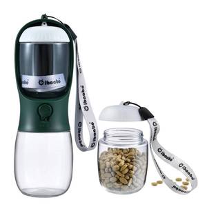lot 6416 image: Cibaabo Dog Water Bottle with Food Container, Travel Puppy Water Bowl, Portable Pet Dispenser, Dog Stuff Accessories Items, Puppy Essentials Necessities for Yorkie Chihuahua Cat Walking and Hiking