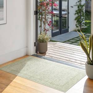 lot 6429 image: BILEEHOME Sage Green 2x3 Boho Rugs for Hallway Kitchen Bathroom Washbale Non Slip Bed Side Bedroom Floor Laundry Room Rug