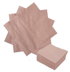 lot 6435 image: A50 Pieces 3-ply Rose Gold Napkins Disposable Folded 5 x 5 Inches Cocktail Napkins Paper Napkins for Dinner Wedding Birthday Party Dessert Napkins