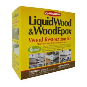 lot 6436 image: Abatron Wood Restoration Kit - 24 Ounce - Includes LiquidWood Epoxy Resin Wood Hardener and WoodEpox Wood Filler