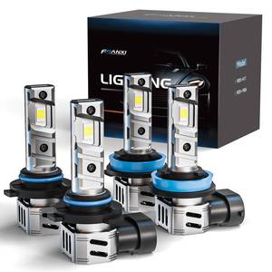 lot 6437 image: FRANXI 9005HB3 H11H8H9H16 Bulbs Combo Fog Lights, 120W Super Bright 6000K Cool White, 11 Design with Cooling Fan, Plug and Play, Pack of 4