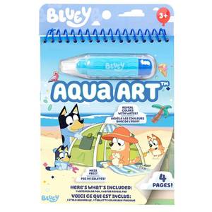 lot 6441 image: Horizon Group USA Bluey Aqua Art - Reusable Water Reveal Activity Pages With Water Pen for No-Mess Drawing and Coloring