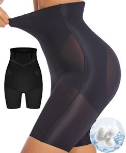lot 6444 image: PRETTYWELL Shapewear Tummy Control Shorts for Women Comfort High Waisted Body Shaper Shorts Seamless no Rolling Thigh Slimmer Black Size L