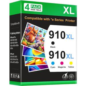 lot 6452 image: 910XL Ink Cartridges Combo Pack Replacement Compatible for HP 910 XL HP910 Ink Works with OfficeJet Pro 8010e 8015e 8022e 8020e 8025e 8028e 8035e Series