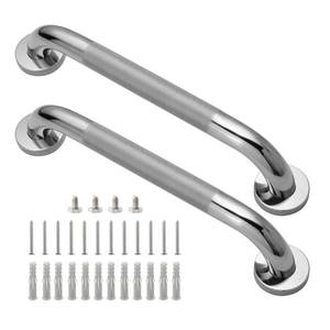 lot 6455 image: Rockgoya Shower Grab Bar, 2 Pack 16 Inch Bathroom Grab Bar, 304 Stainless Steel 1.25 Diameter Anti-Slip Handicap Grab Bar Support Shower Rail Senior Handrail Shower Safety Bar Handle