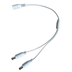 lot 6456 image: Litever Power Splitter, 2 Way, White, 1 DC5521 Female Jack to 2 DC5521 Male Plugs, 5.5mm x 2.1mm, 12, Y Adaptor Copper Cable, for CCTV Camera & LED Strip Lighting Power Supply Connector