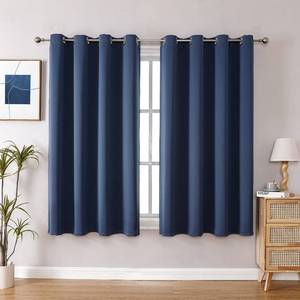 lot 6463 image: ChrisDowa Grommet Blackout Curtains for Bedroom and Living Room - 2 Panels Set Thermal Insulated Room Darkening Curtains (Stone Blue, 52 x 63 Inch)