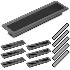lot 9055 image: Therwen 12 Pcs Floor Vent Register with Magnetic Screen Cover Set Including 6 Pcs Steel Floor Register 6 Pcs Floor Vent Cover Mesh Filter for Home Floor Replace (Dark Grey,2 x 12)