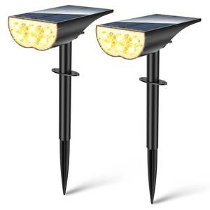 lot 9057 image: BAXIA TECHNOLOGY Solar Spotlights Outdoor Waterproof, 3 Lighting Modes Spot Lights, Dusk to Dawn Solar Powered Outdoor Lights for Yard Pathway Driveway Landscape, Warm White, 2 Pack
