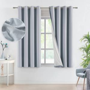 lot 9083 image: WEST LAKE 63 Inches Blue Fog Full Blackout Curtain Panels for Bedroom Living Room,Short Grommet Linen Blended Room Darkening Drapes with Liner,Modern Thermal Insulated Window Treatment,58 Wx63 Lx2