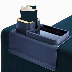 lot 10152 image: Couch Caddy Cup Holder �� Non-Slip Armrest Tray & Organizer for Drinks, Mugs, Phones, and Remotes - Multipurpose Silicone Sofa Armrest Caddy