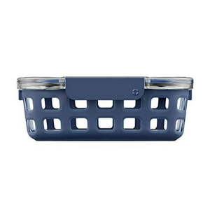 lot 10169 image: Ello DuraGlass Glass Food Storage Containers - Meal Prep Container with Silicone Sleeve and Airtight Lid  5 Cup  Midnight
