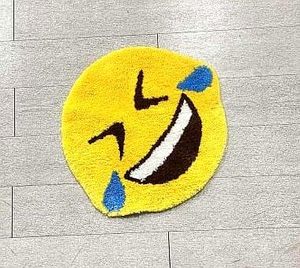 lot 10212 image: Hilarious Emoji Bath Rug �� Laugh Out Loud in Comfort Funny Happy Cute Face Rugs for Bathroom Decor, Microfiber, Absorbent, Washable with Non-Slip Backing