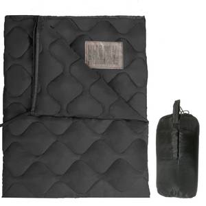 lot 11426 image: Lenotos Woobie Blanket, Thermal Insulated Military Poncho Liner, Water-Resistant, Portable, Insulation, for Hiking, Survival with Compression Carry Bag (Black)