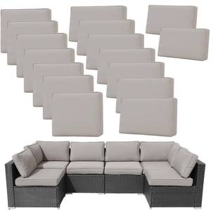 lot 11428 image: FKSLIFE 14Pieces Patio Cushion Covers Replacement,Outdoor Couch Cushions Covers Waterproof Furniture Cushion Covers Slipcovers Set with Zippers,Cover Only(Light Gray,25.6�25.6�3.94inches)