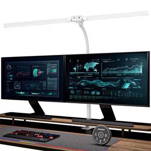 lot 11436 image: EYOCEAN Desk Lamp with Clamp, 31.5 LED Desk Lamp for Home Office, 24W Double Head Desk Light, Dimmable & Color Temperature, Table Lamp with Remote Control, Brightest Computer Monitor Light