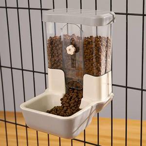 lot 11462 image: TOKAYIFE Hanging Automatic Food Dispenser, 27oz Large Capacity Hanging Pet Cage Feeder for Rabbit Bird Chinchilla Hedgehog Guinea Pig Ferret Kitty Puppy (Gray)