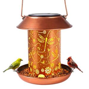 lot 11466 image: Bird Feeders for Outdoors Hanging Meta Solar Bird Feeder Chewproof Waterproof Dragonfly Solar Lantern Decor Garden Gifts for Women Friends Birds Lovers Decoration for Yard,Patio,Lawn,Christmas