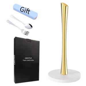 lot 11479 image: GWGTHZ Gold Paper Towel Holder Countertop, Marble Paper Towel Holder Used for Kitchen&Bathroom, Paper Towel Holder Made of Stainless Steel for Easy One-Handed Operation Gold