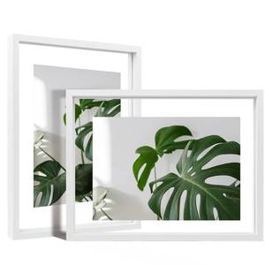 lot 11502 image: Egofine 9x12 Floating Frames Set of 2, Double Plexiglass Picture Frame, Made of Solid Wood Display Any Size Photo up to 9x12, Wall Mount or Tabletop Standing, White