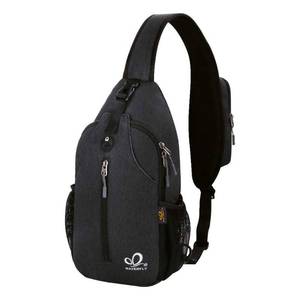 lot 12055 image: WATERFLY Crossbody Sling Backpack Sling Bag Travel Hiking Chest Bag Daypack (Black)