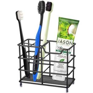 lot 12077 image: Urbanstrive 304 Stainless Steel Bathroom Toothbrush Holder Toothpaste Holder Stand Bathroom Accessories Organizer, Black
